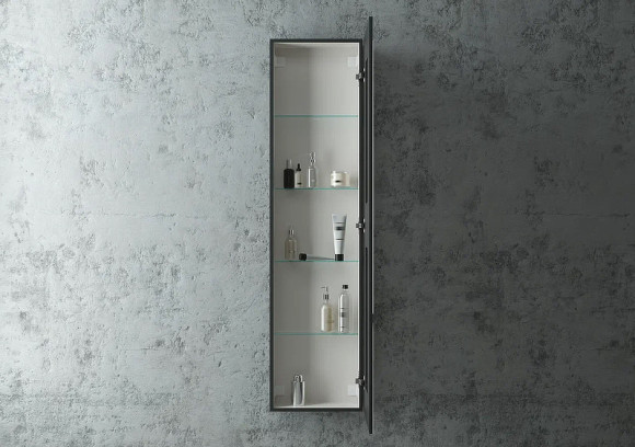 Зеркальный шкаф Континент Mirror Box black Led 40 МВК050 с подсветкой Черный