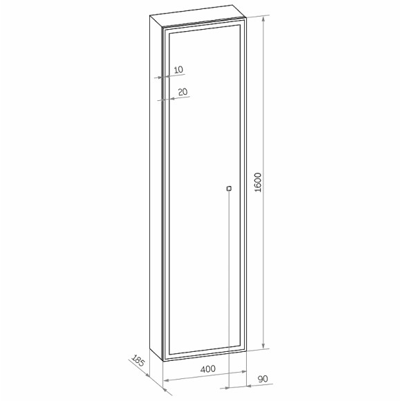 Зеркальный шкаф Континент Mirror Box black Led 40 МВК050 с подсветкой Черный