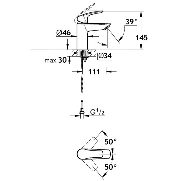 Смеситель для раковины AQUAme Prato AQMP6110 Хром Смеситель для раковины AQUAme Prato AQMP6110 Хром