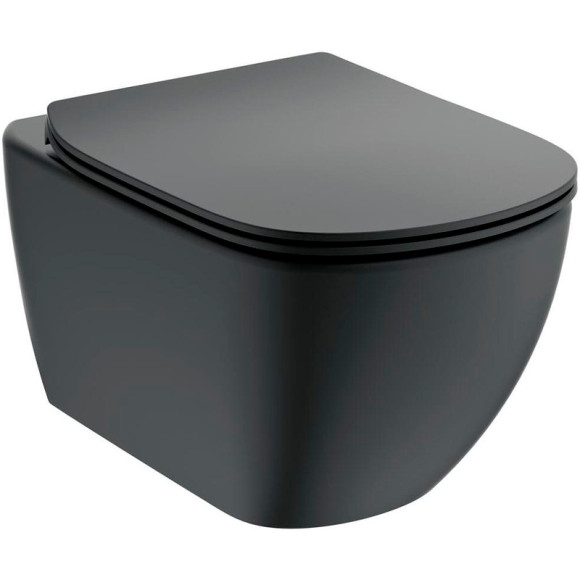 Комплект унитаза с инсталляцией Ideal Standard Tesi Aqua Blade T3868V3/123A6 с сиденьем Микролифт и Черной матовой клавишей смыва Комплект унитаза с инсталляцией Ideal Standard Tesi Aqua Blade T3868V3/123A6 с сиденьем Микролифт и Черной матовой клавишей смыва