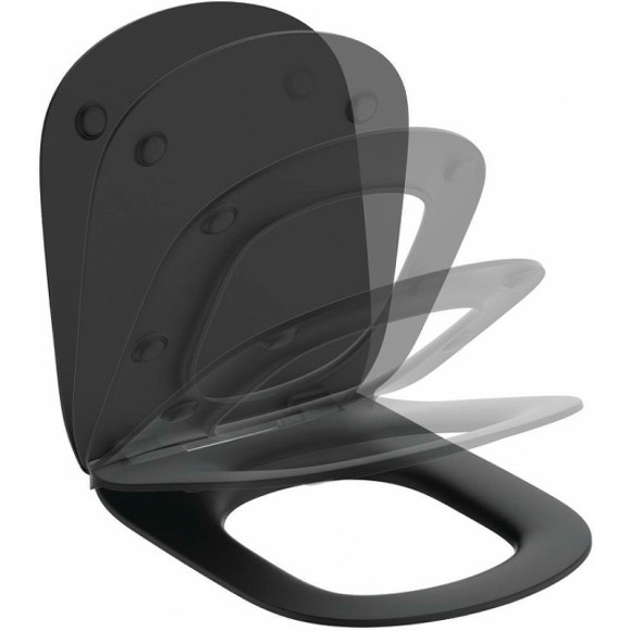 Комплект унитаза с инсталляцией Ideal Standard Tesi Aqua Blade T3868V3/123A6 с сиденьем Микролифт и Черной матовой клавишей смыва Комплект унитаза с инсталляцией Ideal Standard Tesi Aqua Blade T3868V3/123A6 с сиденьем Микролифт и Черной матовой клавишей смыва