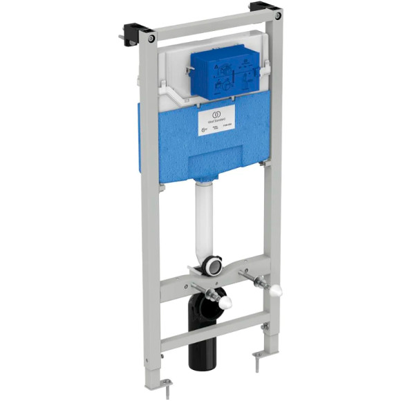 Комплект унитаза с инсталляцией Ideal Standard Tesi Aqua Blade T3868V3/123A6 с сиденьем Микролифт и Черной матовой клавишей смыва Комплект унитаза с инсталляцией Ideal Standard Tesi Aqua Blade T3868V3/123A6 с сиденьем Микролифт и Черной матовой клавишей смыва