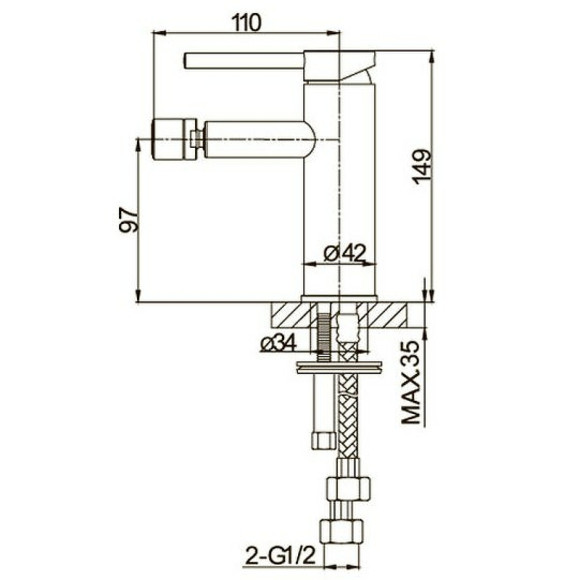 Смеситель для биде Caprigo Don 53-030-BRG Золото матовое Смеситель для биде Caprigo Don 53-030-BRG Золото матовое