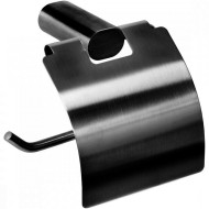 Держатель туалетной бумаги Remer Lounge LN60CFP с крышкой Черный хром брашированный