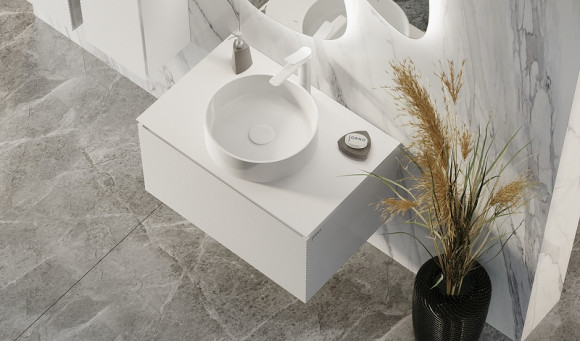 Тумба под раковину Jorno Stone 80 Stn.01.80/P/W/JR подвесная Белая