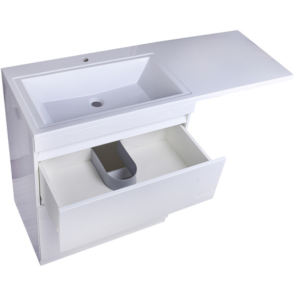 Тумба под раковину Style Line Даллас Люкс Plus 140 L СС-00002385 Белая