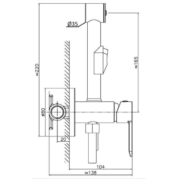 Гигиенический душ со смесителем Agger Gorgeous A0270000 Хром