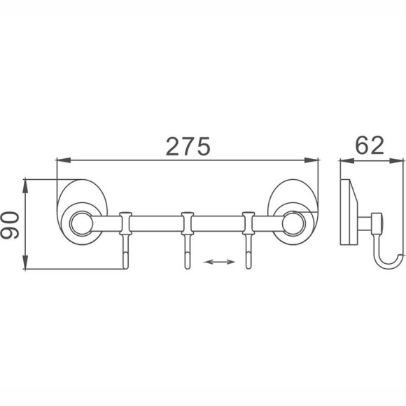 Вешалка для полотенец Haiba HB1615-3 Хром Вешалка для полотенец Haiba HB1615-3 Хром