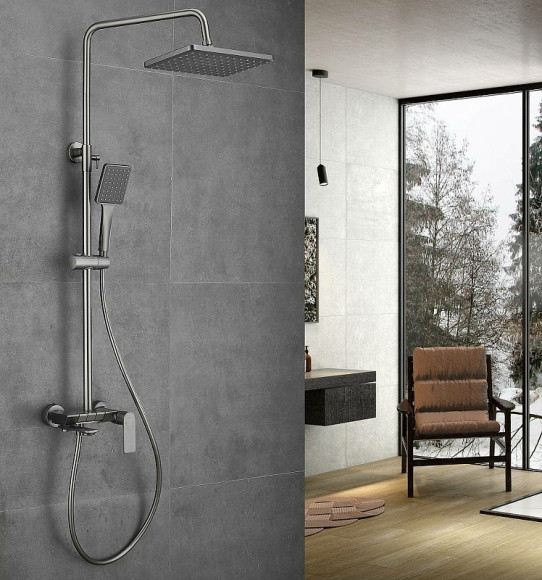 Душевая система Haiba HB24639-3 Оружейная сталь