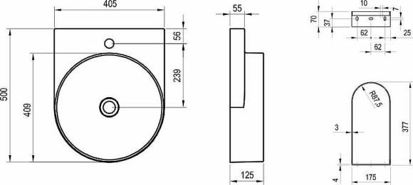 Раковина Ravak Yard 40 XJX01240002 Белая Раковина Ravak Yard 40 XJX01240002 Белая