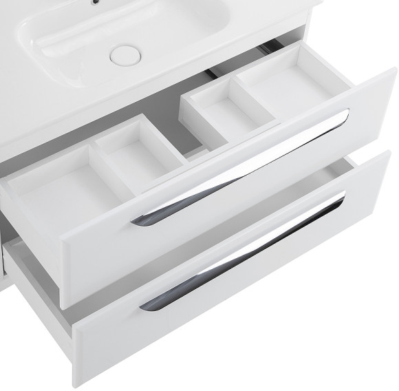 Тумба под раковину Cezares Eco-Cer 80 ECO-CER-800-2C-SO-BO подвесная Bianco Opaco без ручек