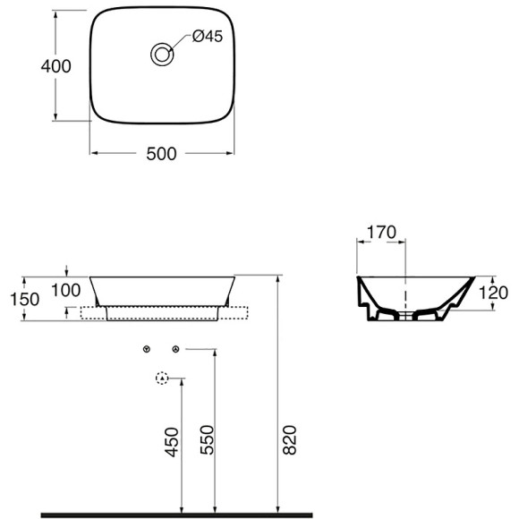 Раковина-чаша Azzurra Prua 50 PRLN05040000BI/(PRU50/IN bi)*0 Белая Раковина-чаша Azzurra Prua 50 PRLN05040000BI/(PRU50/IN bi)*0 Белая