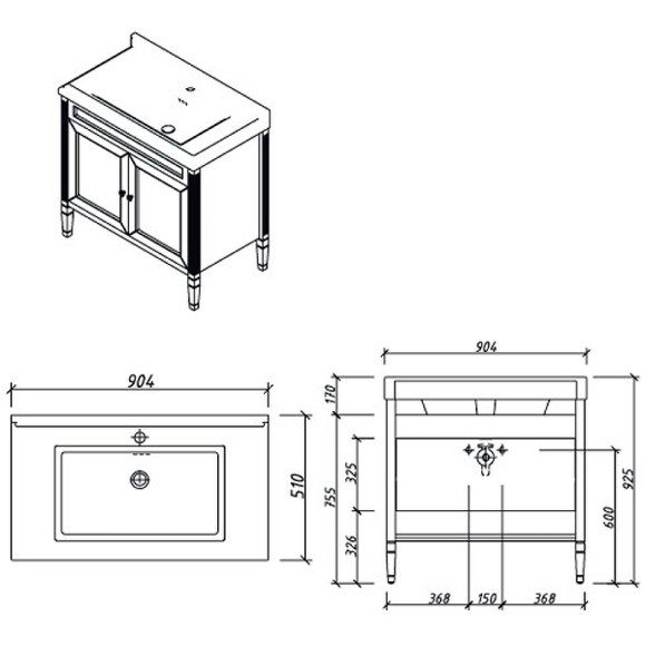 Тумба под раковину Caprigo Albion Promo 90 33319UV-011.VOT.00.20 Бежевая матовая Тумба под раковину Caprigo Albion Promo 90 33319UV-011.VOT.00.20 Бежевая матовая