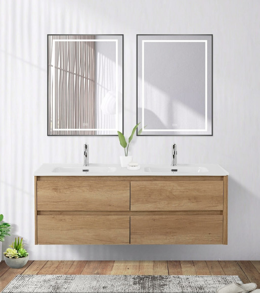 Зеркало BelBagno Kraft 60 SPC-KRAFT-600-800-LED-TCH-WARM-NERO с подсветкой Черное с сенсорным выключателем и подогревом