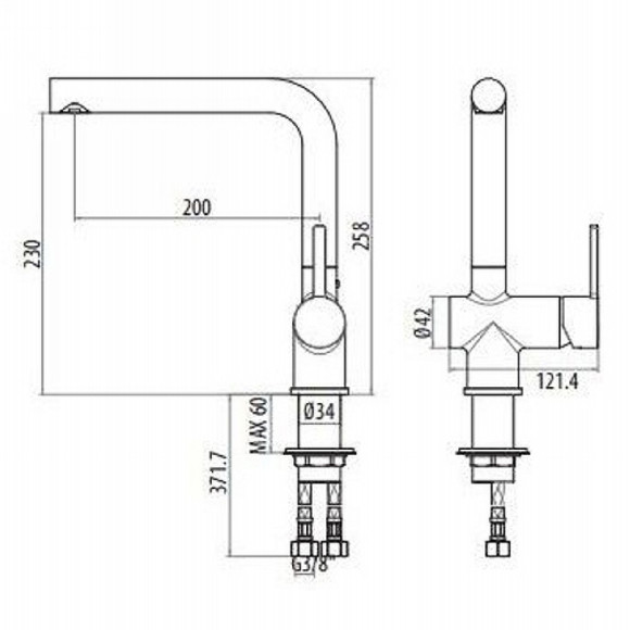 Смеситель для кухни Gattoni Modern 4069/PCC0 Хром Смеситель для кухни Gattoni Modern 4069/PCC0 Хром