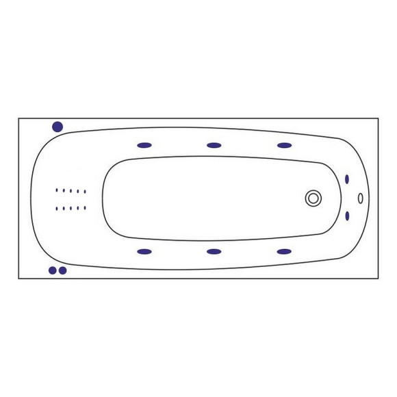 Акриловая ванна Whitecross Layla 170x75 0102.170075.100.SMARTNANO.CR с гидромассажем