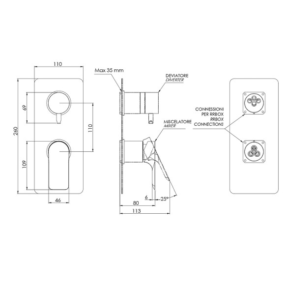 Смеситель для душа Remer Infinity I93KBNP Никель брашированный Смеситель для душа Remer Infinity I93KBNP Никель брашированный