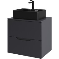 Тумба с раковиной Orange Line 60 Li-60TugMDF+B01-475MB подвесная Графит матовый