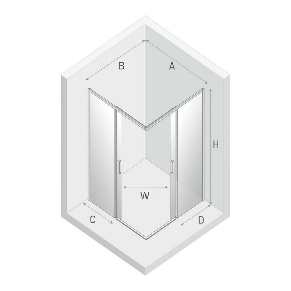 Душевой уголок New Trendy Prime Chrome 80х70 D-0294A/D-0349A профиль Хром стекло прозрачное Душевой уголок New Trendy Prime Chrome 80х70 D-0294A/D-0349A профиль Хром стекло прозрачное