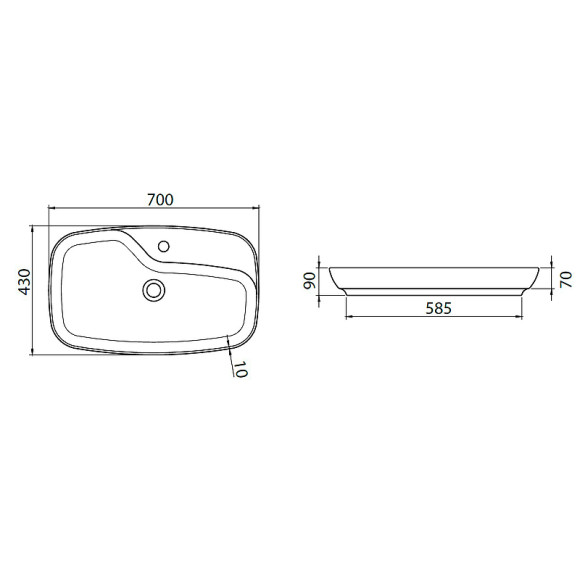 Раковина Allen Brau Liberty 2 70 4.32011.AN Антрацит Раковина Allen Brau Liberty 2 70 4.32011.AN Антрацит