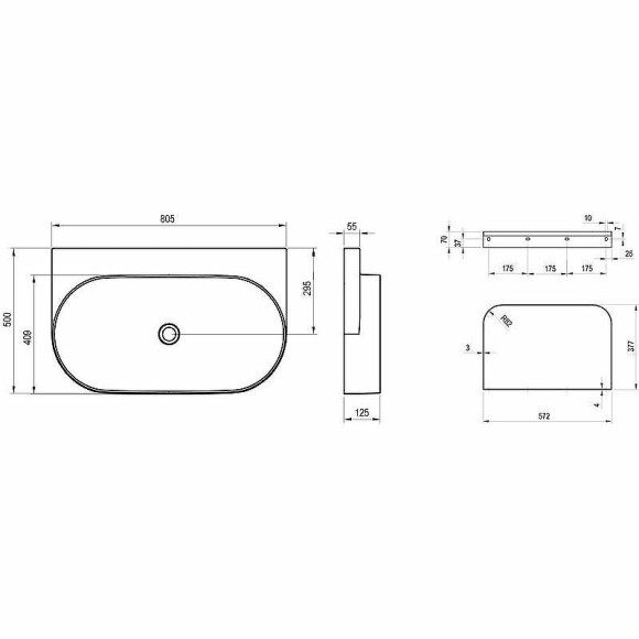 Раковина Ravak Yard 80 XJX01080000 Белая Раковина Ravak Yard 80 XJX01080000 Белая