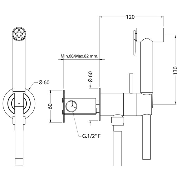Гигиенический душ со смесителем Cisal Shower CY00794521 Хром Гигиенический душ со смесителем Cisal Shower CY00794521 Хром