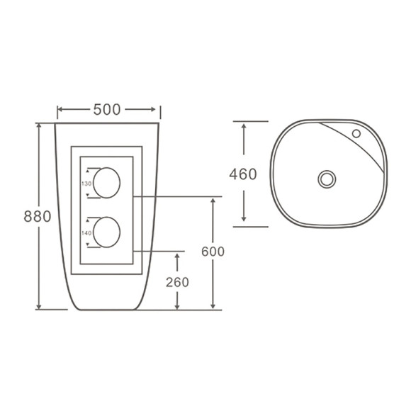 Раковина SantiLine 50 SL-4018 Белая Раковина SantiLine 50 SL-4018 Белая