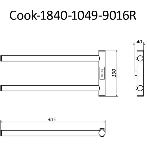 Электрический полотенцесушитель Маргроид Cook 190х110 Cook-1840-1049-9016R правый Белый матовый