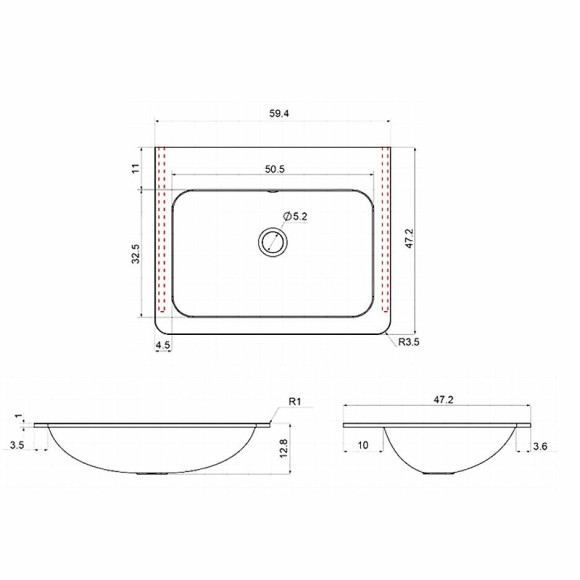 Раковина Vincea 60 VCB-2VP600G Серая Раковина Vincea 60 VCB-2VP600G Серая