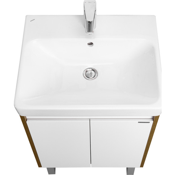 Тумба под раковину Aquaton Сканди Doors 55 1A278801SDZ90 Белый глянец, Дуб рустикальный Тумба под раковину Aquaton Сканди Doors 55 1A278801SDZ90 Белый глянец, Дуб рустикальный