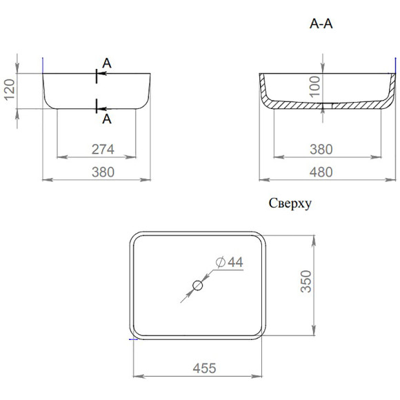 Раковина-чаша Salini Gloria 48 309 1102209M Белая матовая