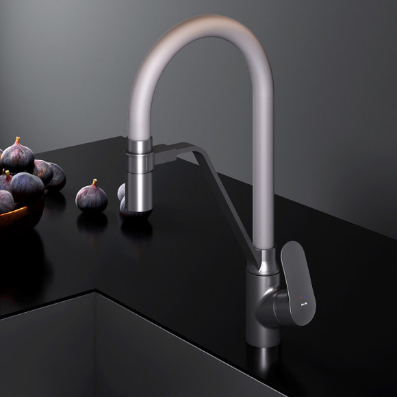 Смеситель для кухни AM.PM Like F8007825 Черный матовый Серый Смеситель для кухни AM.PM Like F8007825 Черный матовый Серый