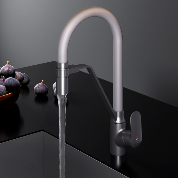 Смеситель для кухни AM.PM Like F8007825 Черный матовый Серый Смеситель для кухни AM.PM Like F8007825 Черный матовый Серый