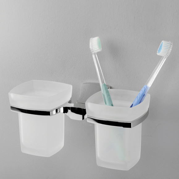 Стакан для зубных щеток WasserKRAFT Wern K-2528D двойной Хром Стакан для зубных щеток WasserKRAFT Wern K-2528D двойной Хром