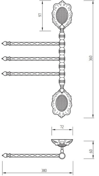 Полотенцедержатель Migliore Cleopatra 16673 поворотный Хром Полотенцедержатель Migliore Cleopatra 16673 поворотный Хром