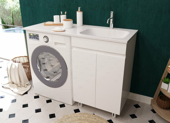 Тумба с раковиной Эстет Barcelona Luxe 120 R ФР-00007066 Белая