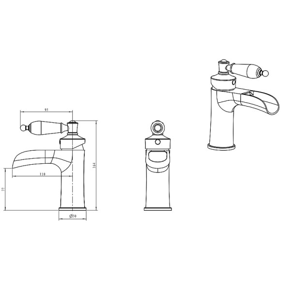 Смеситель для раковины Boheme Vogue 211-BLC Золото