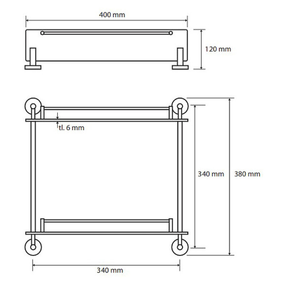 Стеклянная полка Bemeta Omega 104202122 Хром Стеклянная полка Bemeta Omega 104202122 Хром