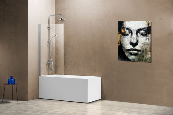 Шторка на ванну Vincea VSB-11800CL 80x140 профиль Хром стекло прозрачное