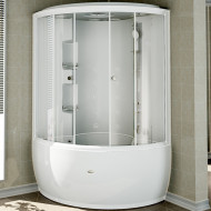 Душевой бокс Radomir Лаура 128x128 1-04-1-0-4-0880 с баней профиль Белый стекло прозрачное