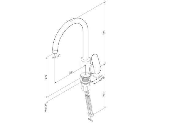 Смеситель для кухни AM.PM Like F8007122 Черный