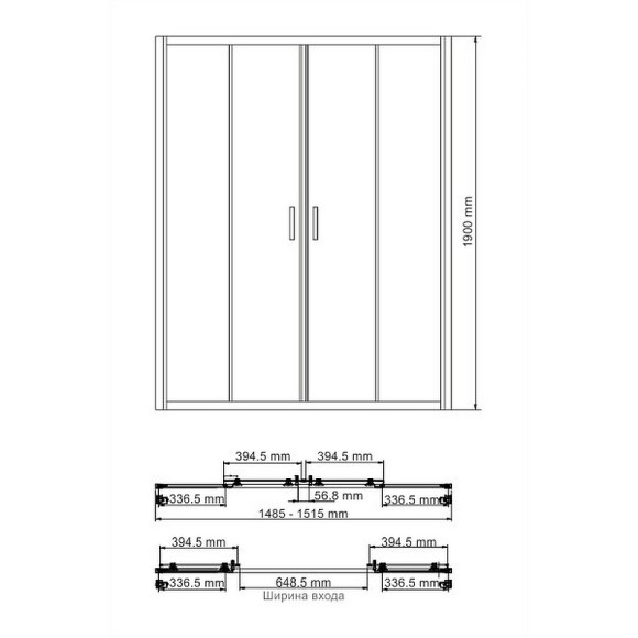 Душевая дверь WasserKRAFT Lippe 150 45S08 профиль Хром стекло прозрачное Душевая дверь WasserKRAFT Lippe 150 45S08 профиль Хром стекло прозрачное