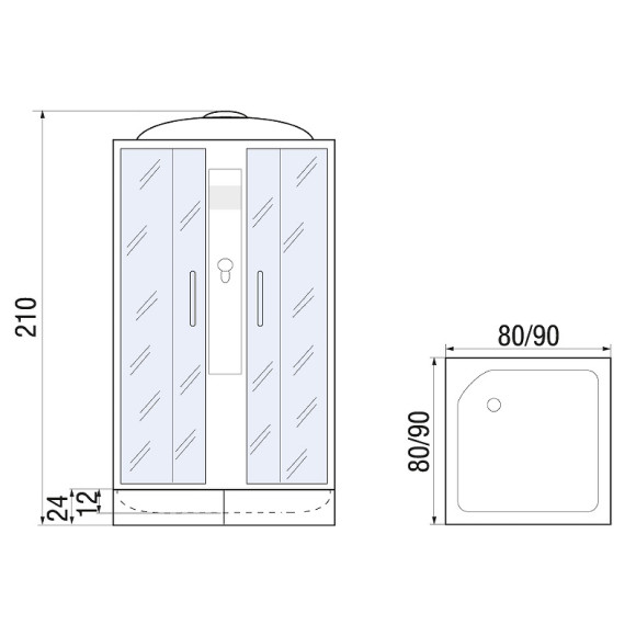 Душевая кабина River Quadro 80x80 МТ 10000000765 с поддоном Душевая кабина River Quadro 80x80 МТ 10000000765 с поддоном