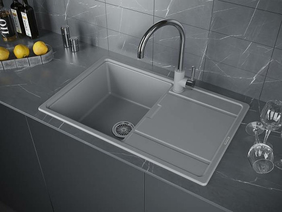 Кухонная мойка Paulmark Flugen 50-780 PM217850-GRM Серый металлик Кухонная мойка Paulmark Flugen 50-780 PM217850-GRM Серый металлик