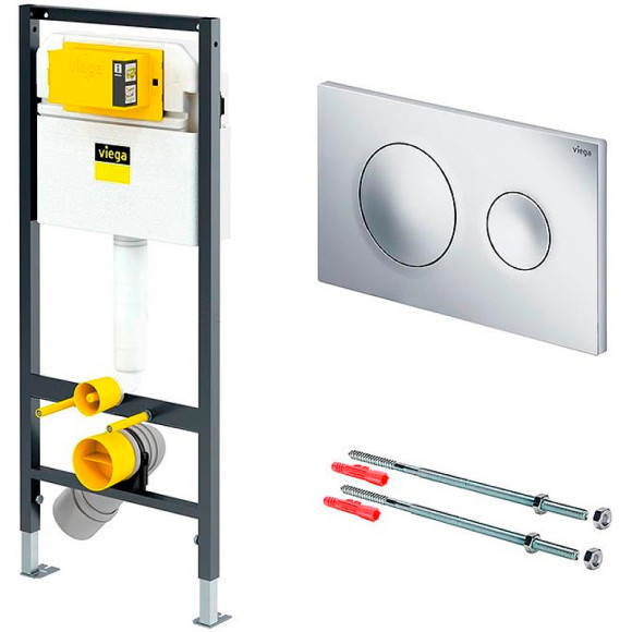 Комплект унитаза Jacob Delafon Patio EDV102-00+E70021-00 с инсталляцией Viega Prevista Dry 792855 с сиденьем Микролифт и клавишей смыва Хром Комплект унитаза Jacob Delafon Patio EDV102-00+E70021-00 с инсталляцией Viega Prevista Dry 792855 с сиденьем Микролифт и клавишей смыва Хром