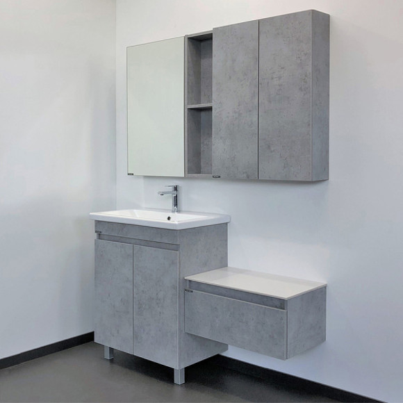 Зеркальный шкаф Comforty Осло 60 00-00006490 Бетон светлый Зеркальный шкаф Comforty Осло 60 00-00006490 Бетон светлый