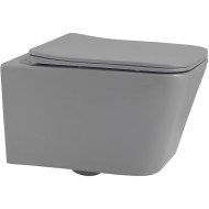 Унитаз Abber Rechteck AC1201MG подвесной Серый матовый с сиденьем Микролифт Унитаз Abber Rechteck AC1201MG подвесной Серый матовый с сиденьем Микролифт