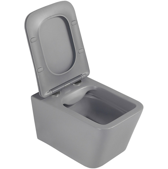 Унитаз Abber Rechteck AC1201MG подвесной Серый матовый с сиденьем Микролифт Унитаз Abber Rechteck AC1201MG подвесной Серый матовый с сиденьем Микролифт