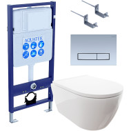 Комплект унитаза с инсталляцией Aquatek Set Aquatek Поларис-027 4в1 с сиденьем Микролифт и клавишей смыва Никель Комплект унитаза с инсталляцией Aquatek Set Aquatek Поларис-027 4в1 с сиденьем Микролифт и клавишей смыва Никель