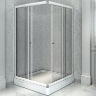 Душевой уголок Radomir 100x110 1-09-1-0-0-1230 профиль Белый стекло прозрачное